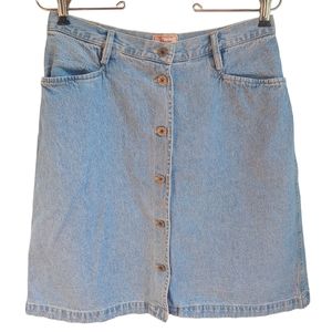 Vintage Kiko-Mo Jean DenimSkirt Button Down Size Small Medium 29" Waist 90's